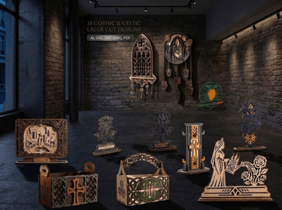 10 Gothic Celtic Laser Cut- Bundle for Laser Cutting & Home Decor