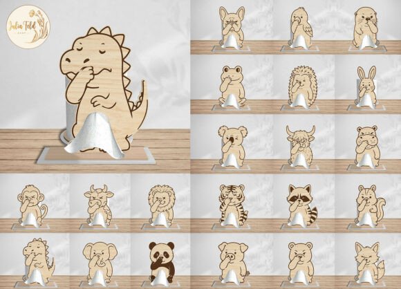 Animal Tissue Holder SVG Bundle: Laser Cutting & Home Decor Ready