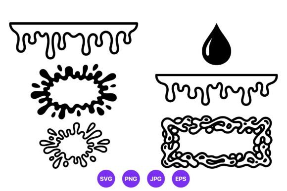 Black Liquid Drip Splash Frame Vector