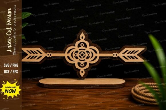 Decorative Arrow Mandala Ornament Laser for Wall Decor & Laser Cutting