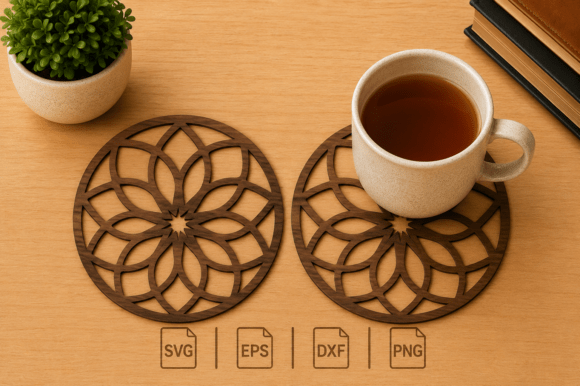 Decorative Coaster SVG Laser Cut File