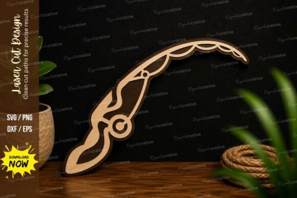 Decorative Feather Quill Laser Cut SVG for Wall Decor
