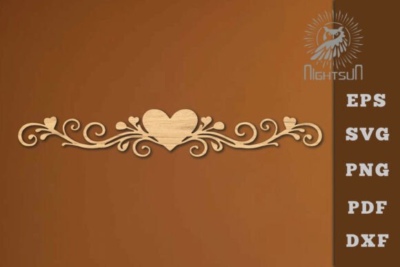 Decorative Heart Lasercut Border SVG 1 for Laser Cutting & Home Decor