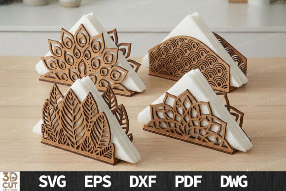 Decorative Napkin Holder SVG Bundle: Laser Cutting & Home Decor