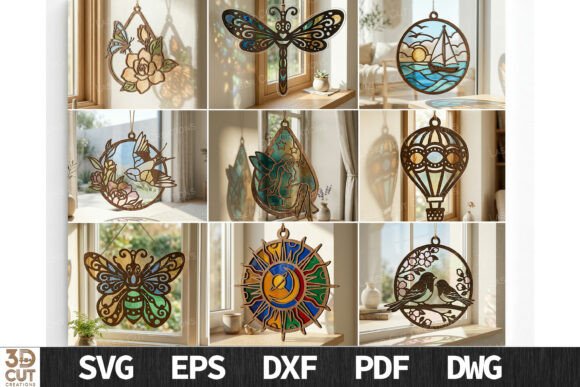Decorative Suncatcher SVG Bundle: Laser Cutting & Summer Ready