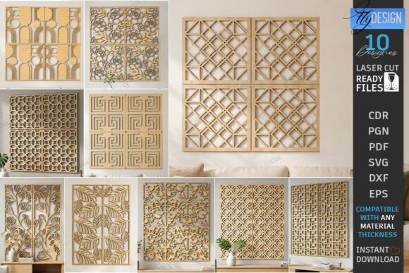 Decorative Wall Art Panels Laser Cut Set