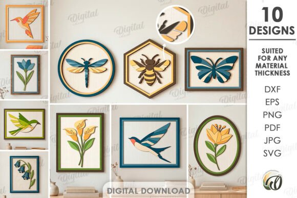 Decorative Wall Arts Bundle Laser Cut for Wall Decor