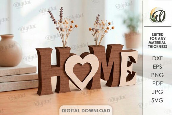 Decorative Word Stand Laser Cut: Home Decor SVG