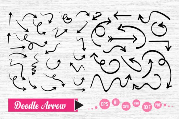 Doodle Arrow Vector 41 Variations: Graphics & Decorative Elements