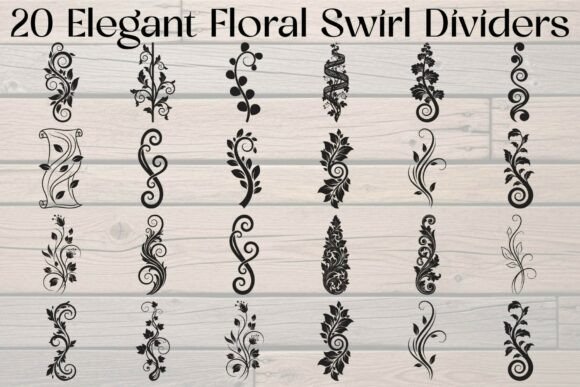 Elegant Floral Swirl Dividers Bundle: Graphics for Crafts