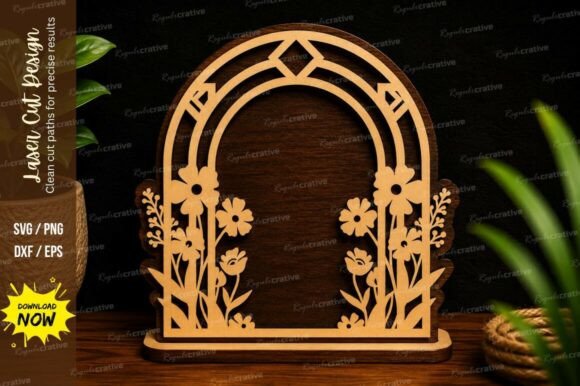 Floral Arch Garden Frame: Laser Cutting Wall Decor