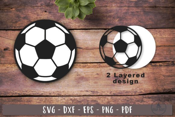Football Ball SVG Soccer Ball Layered Graphics for Crafts