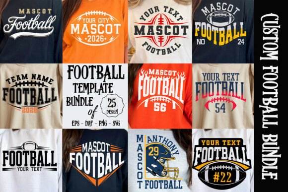 Football Bundle SVG: Custom Football SVG