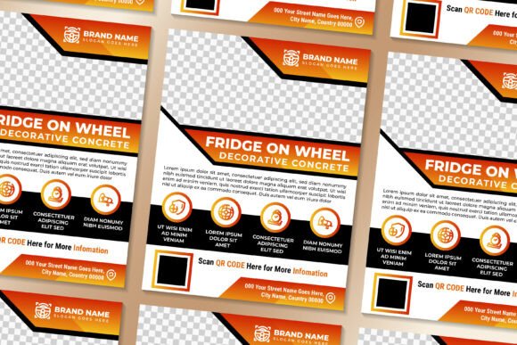 Fridge on Wheel Vertical Flyer: Graphics & Print Templates