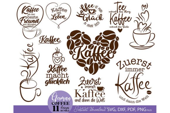 German Coffee SVG Bundle: Graphics for Crafts