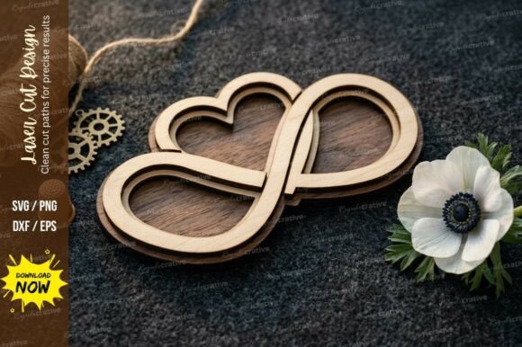 Infinity Heart Frame Laser Cut Svg: Wall Decor & Laser Cutting