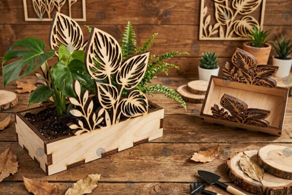 Laser Cut Decorative Plant Box SVG