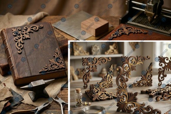 Laser Cut Royal Floral Corner SVG Bundle for Home Decor