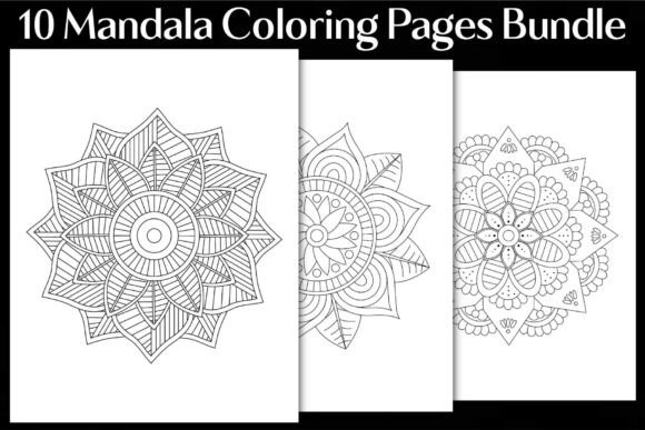 Mandala Coloring Pages Bundle: Graphics for Crafts & Branding