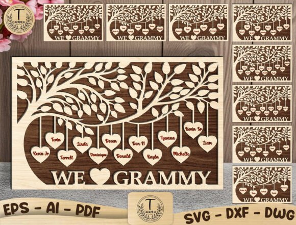 Personalized Family Tree Sign Laser Cut for Home Decor