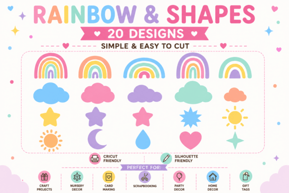 Rainbow Shapes SVG Bundle: Graphics & Icons for Joyful Branding