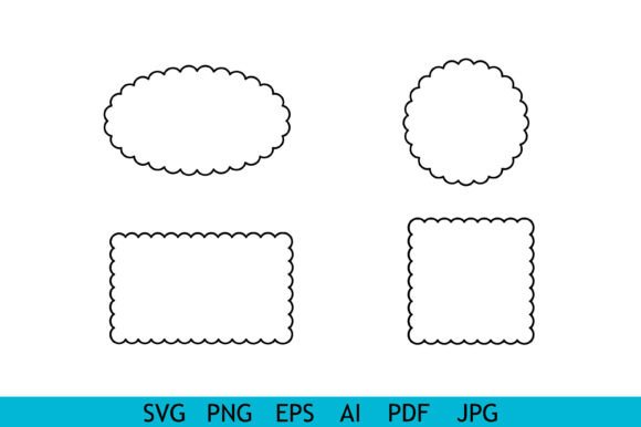 Scallop Frame Border SVG Set: Graphics for Crafts