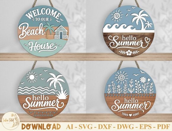 Summer Door Sign Laser Cut SVG Bundle