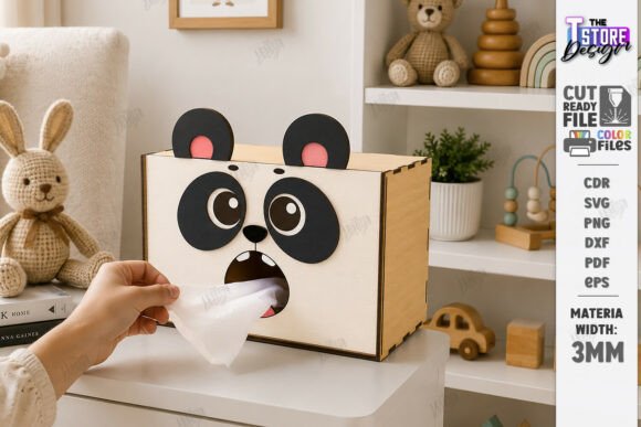 Tissue Box Laser Cut Funny Animals SVG