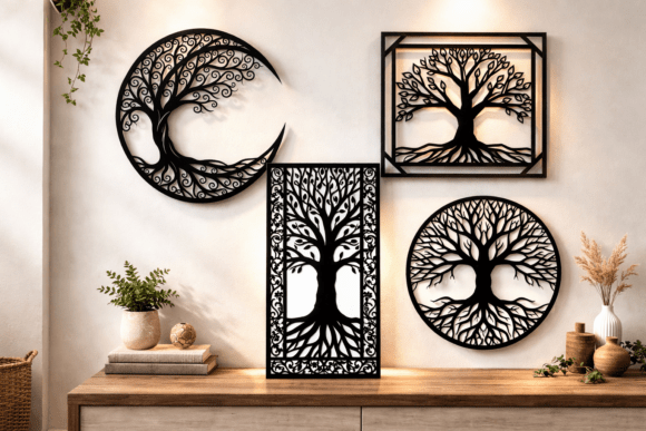Tree of Life Wall Art Bundle: Graphics for Crafts
