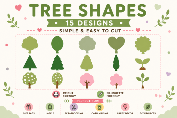Tree Shapes SVG Bundle: Nature Icons & Graphics for Handmade Creators