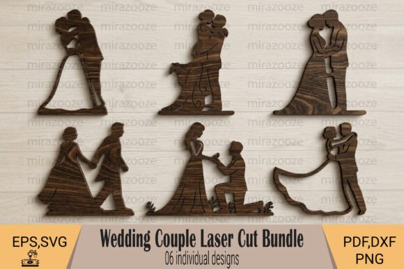 Wedding Couple Laser Cut Bundle: Laser Cutting for Wall Decor
