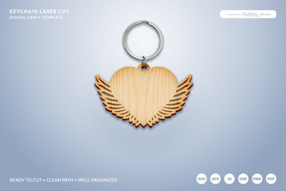 Wing Keychain Laser Cut for Keychains & Laser Cutting