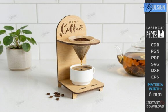 Wooden Coffee Drip Stand Laser Cut CNC